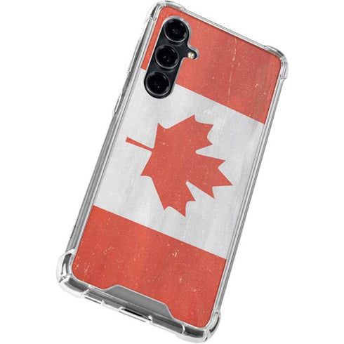 Canada Flag Distressed Galaxy S23 FE Clear Case